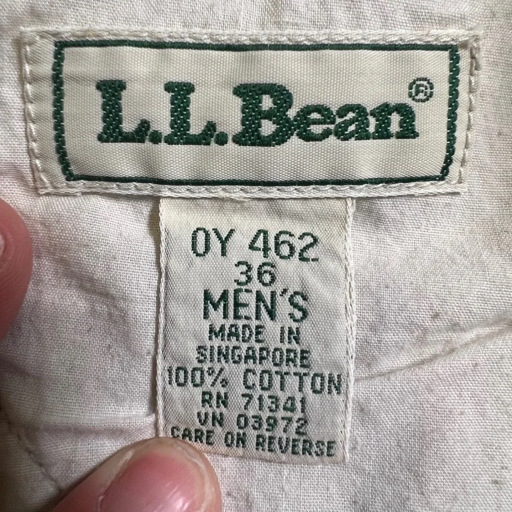 LL Bean Mens Khaki Cotton Canvas Work Pants‎ 36x34 Straight Leg Tan 0Y462